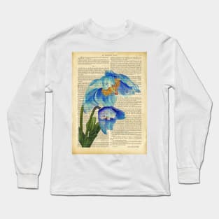 Botanical prints - blue spring flowers Long Sleeve T-Shirt